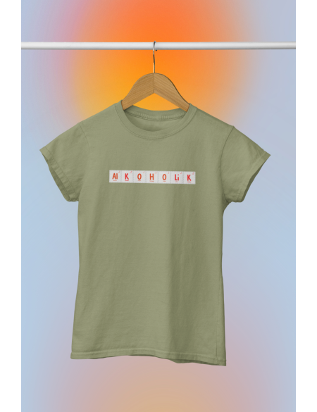 Alkohol tabulka - Dámské tričko - Khaki XXL