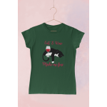 Cat and wine - Dámské tričko - Tmavě zelená M