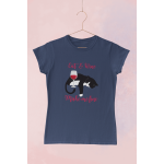 Cat and wine - Dámské tričko - Denim S