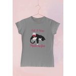 Cat and wine - Dámské tričko - Šedý melír XXL