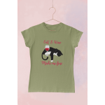 Cat and wine - Dámské tričko - Khaki S