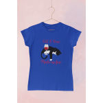 Cat and wine - Dámské tričko - Modrá XXL