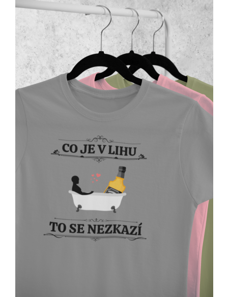 Co je v lihu - Dámské tričko - Šedý melír M