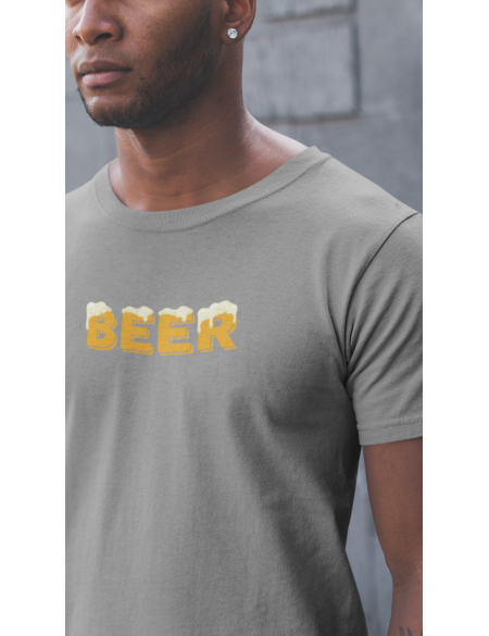 Beer - Tričko pánské - šedý melír L