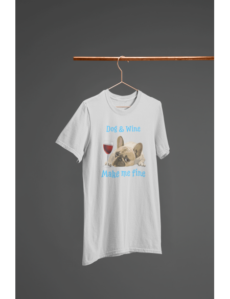 Dog and wine - Dásmké tričko - Světle šedá S