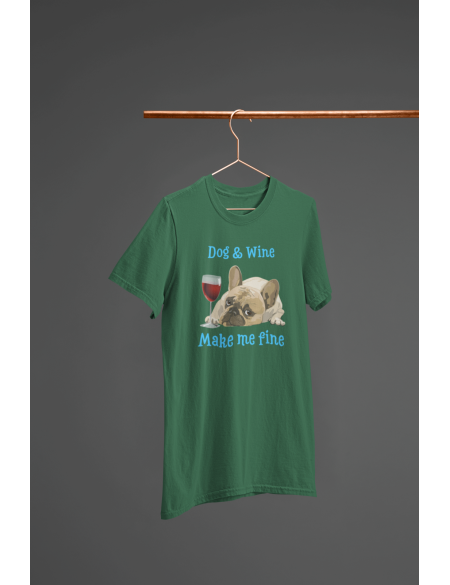Dog and wine - Dásmké tričko - Tmavě zelená XXL