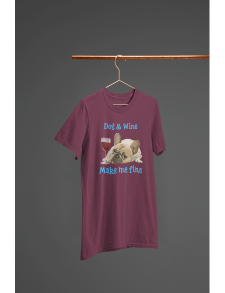 Dog and wine - Dásmké tričko - Vínová L