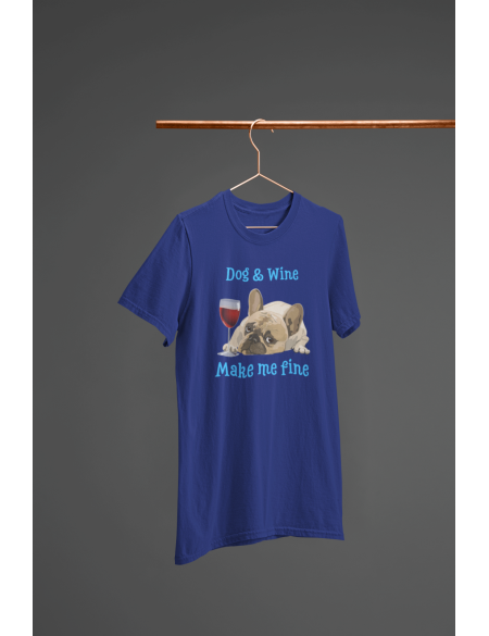 Dog and wine - Dásmké tričko - Tmavě modrá XL