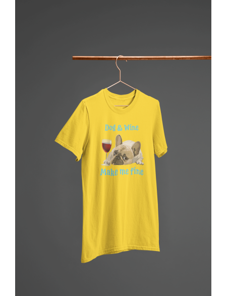 Dog and wine - Dásmké tričko - Žlutá L