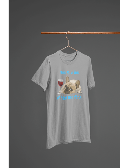 Dog and wine - Dásmké tričko - Šedý melír XL
