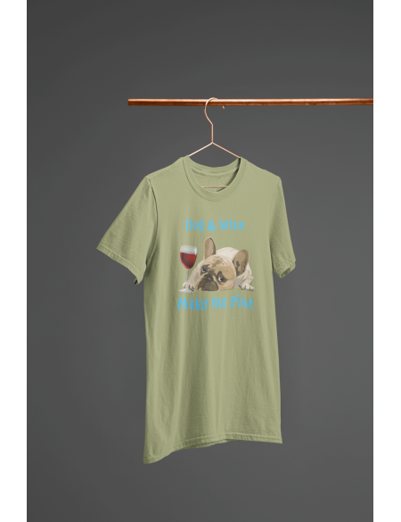 Dog and wine - Dásmké tričko - Khaki M