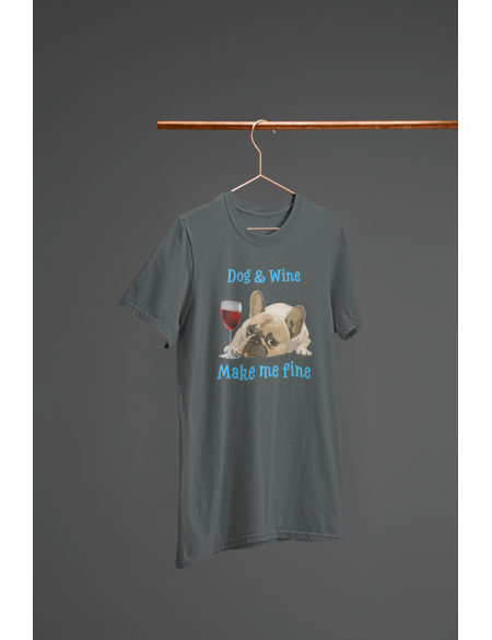 Dog and wine - Dásmké tričko - Tmavě šedá S