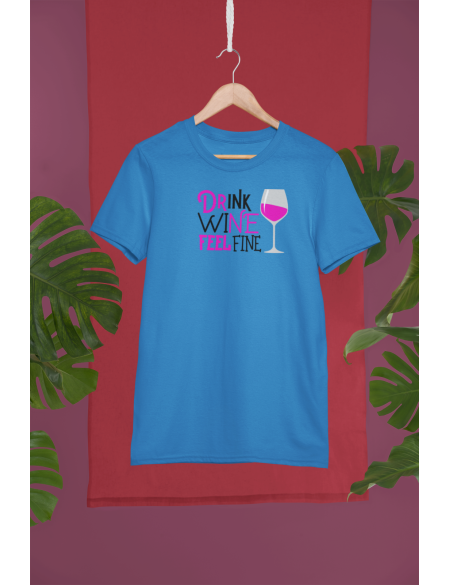 Drink wine - Dámské tričko - Modrá Aqua L