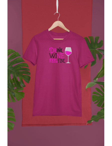 Drink wine - Dámské tričko - Fuchsia M