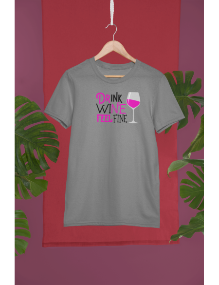 Drink wine - Dámské tričko - Šedý melír M