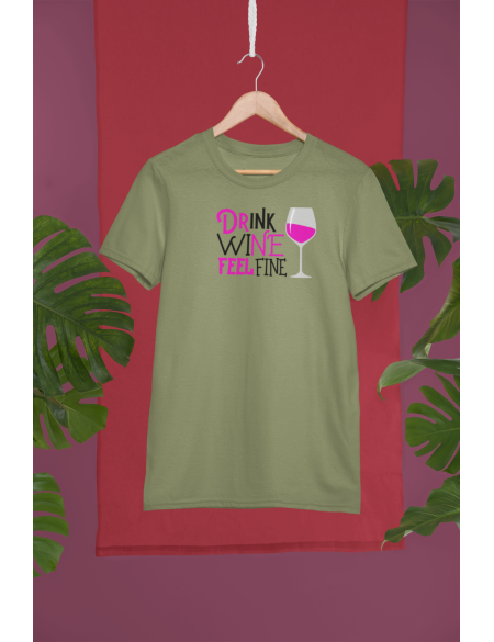 Drink wine - Dámské tričko - Khaki L