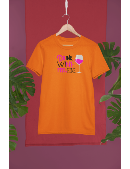 Drink wine - Dámské tričko - Oranžová XL