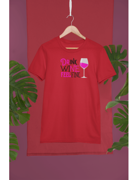 Drink wine - Dámské tričko - Červená XL