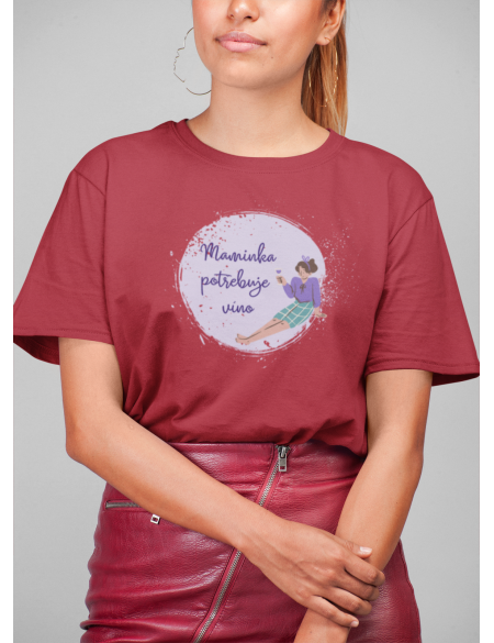 Maminka potřebuje víno - Dámské tričko - Červená XL