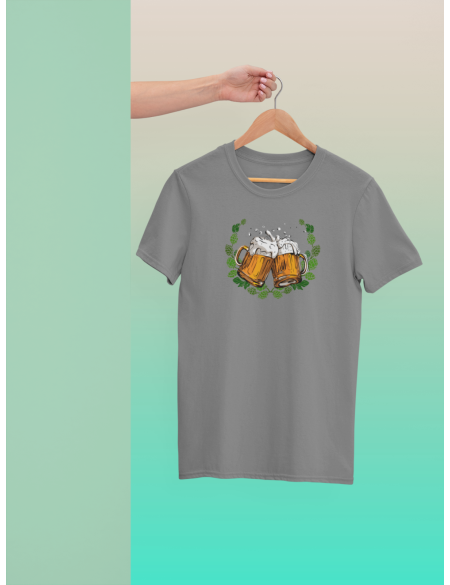 Pivo chmel - Dámské tričko - Šedý melír L
