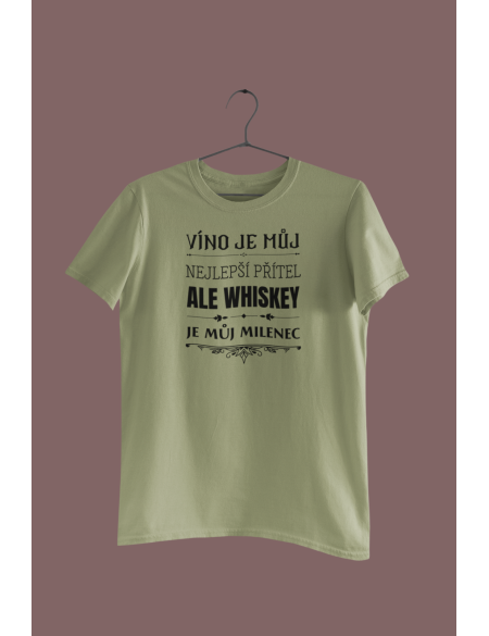 Víno je můj nejlepší přítel - Dámské tričko - Khaki XL