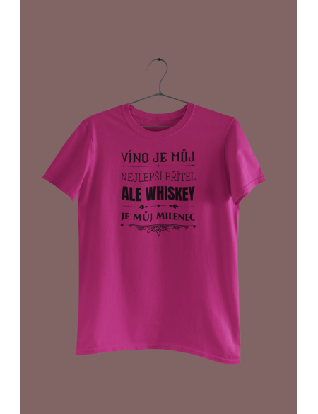 Víno je můj nejlepší přítel - Dámské tričko - Fuchsia L