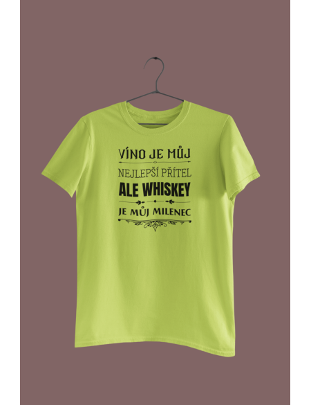 Víno je můj nejlepší přítel - Dámské tričko - Apple green XXL