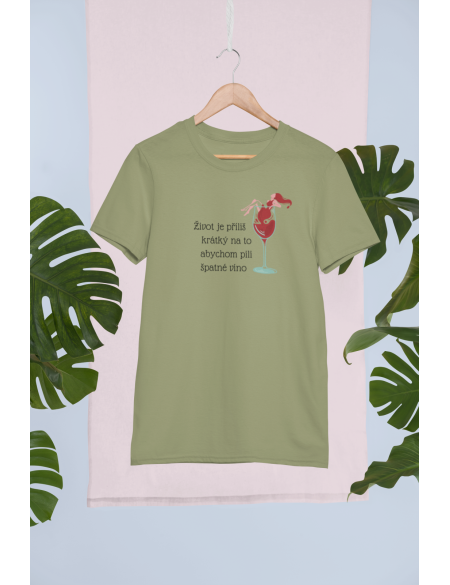 Život je příliš krátký - Dámské tričko - Khaki S