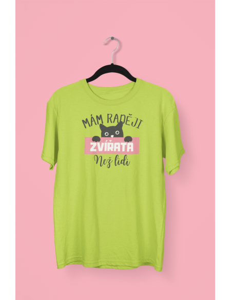 Mám raději zvířata - Dámské tričko - Apple green L
