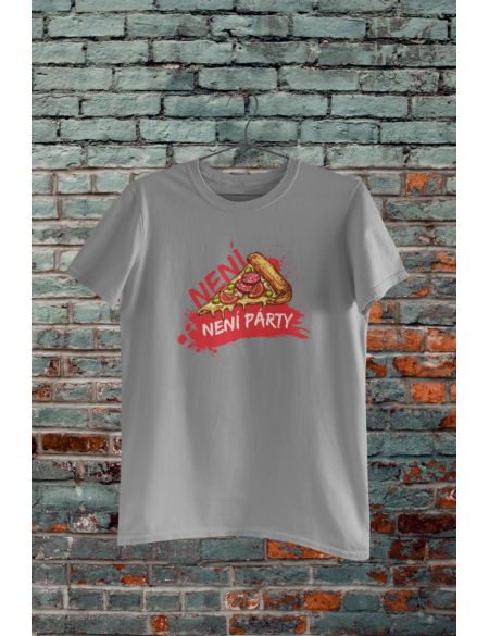 Není pizza, není párty - Dámské tričko - Šedý melír M