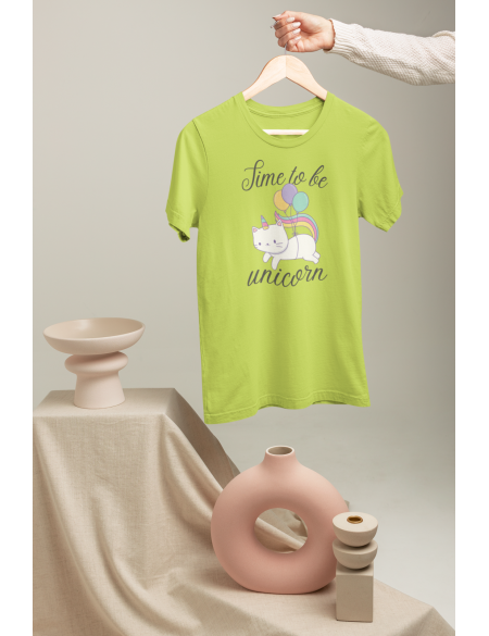 Time to be unicorn - Dámské tričko - Apple green XL