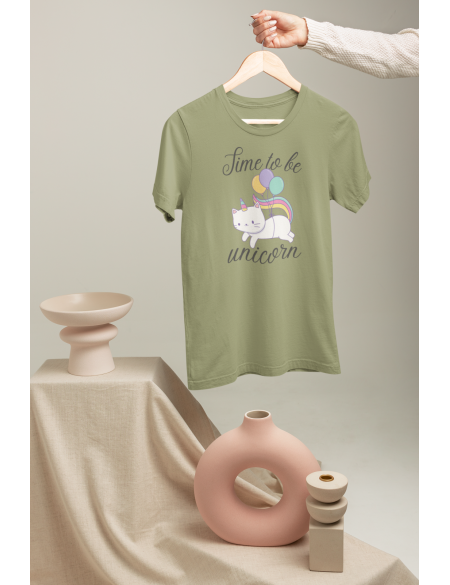 Time to be unicorn - Dámské tričko - Khaki M