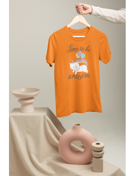 Time to be unicorn - Dámské tričko - Oranžová XL