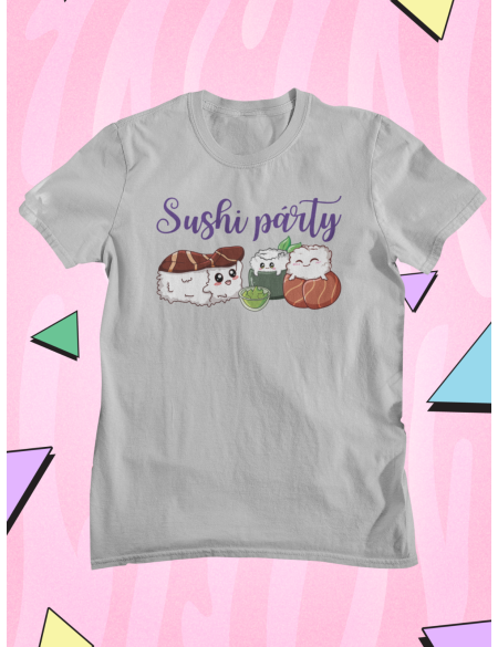 Sushi párty - Dámské tričko - Světle šedá S