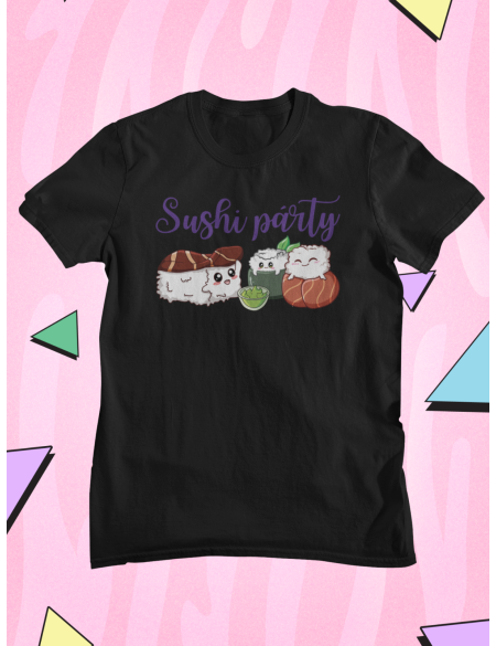 Sushi párty - Dámské tričko - Černá XL