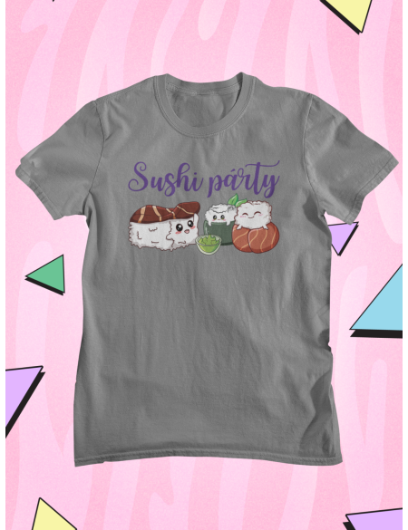 Sushi párty - Dámské tričko - Šedý melír XL