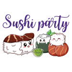 Sushi párty - Dámské tričko - Růžová S